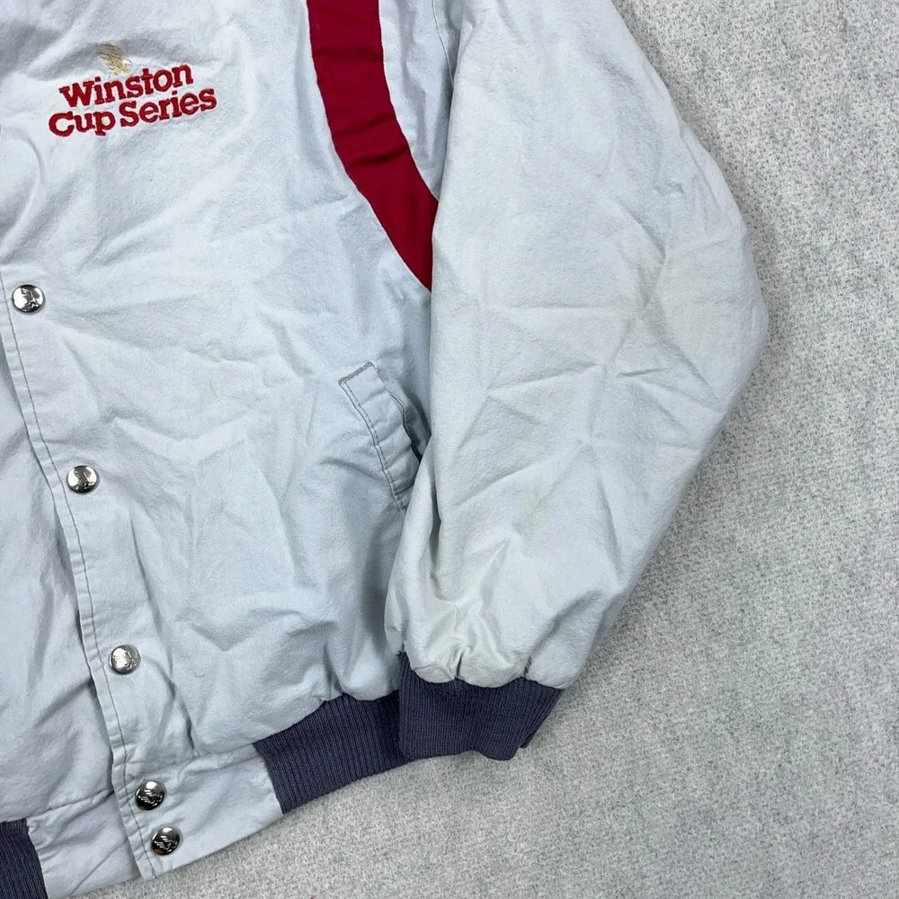 Vintage Winston Cup Jacket Men Large Gray Bomber USA 80s 90s Nascar Racing Worn - Picture 5 of 15